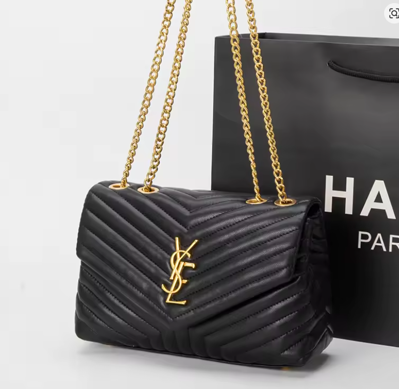 Black Quilted Chain Shoulder Bag