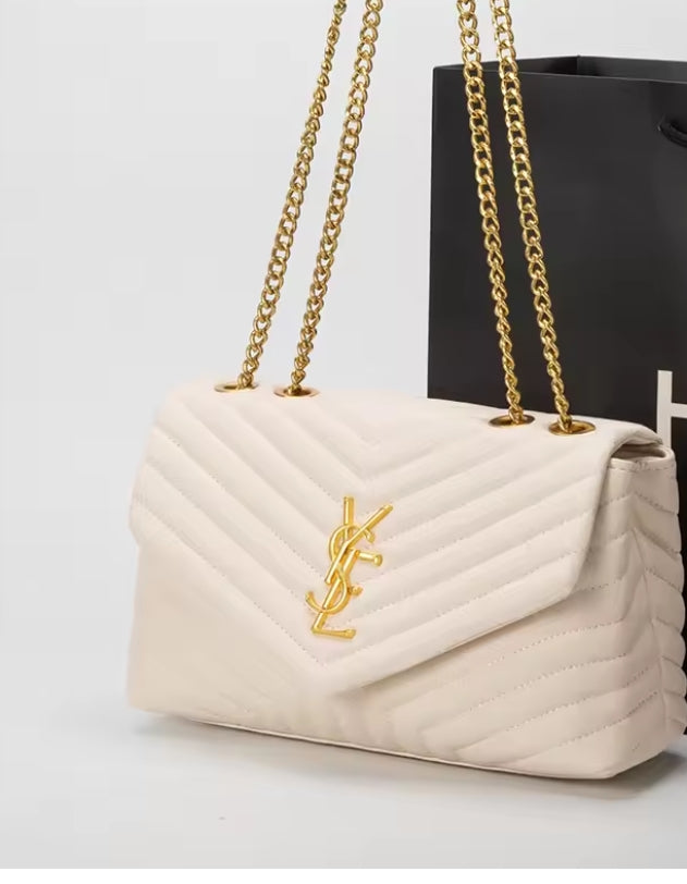 Black Quilted Chain Shoulder Bag
