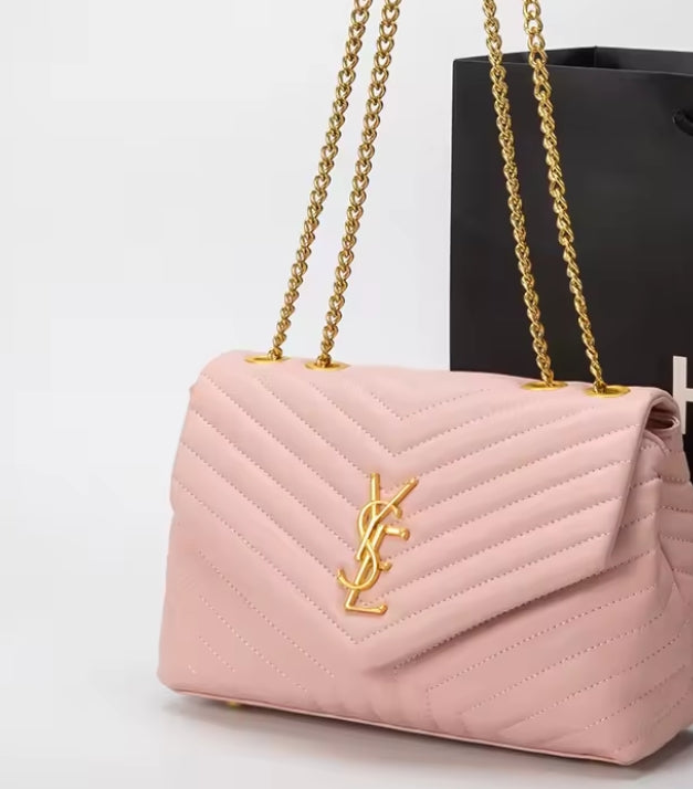 Black Quilted Chain Shoulder Bag