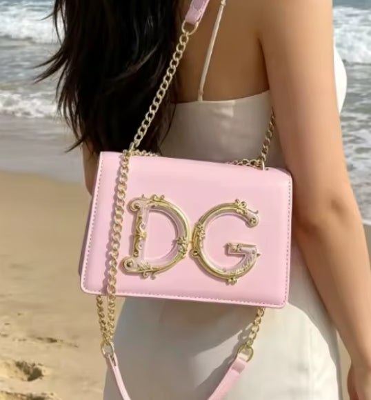 Pink Chain Crossbody Bag