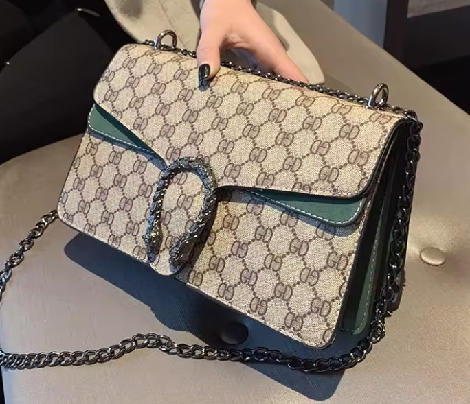 Monogram Snake Clasp Chain Bag